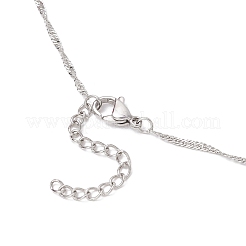 304 Stainless Steel Empty Macrame Pouch Pendant Singapore Chain Necklaces&nbsp;NJEW-JN05284-02