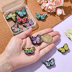 10Pcs 10 Styles Butterfly with Flower Food Grade Eco-Friendly Silicone Beads&nbsp;SIL-CJ0002-99