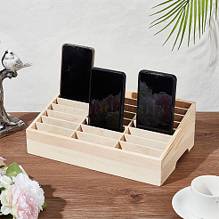 24-Grid Wooden Cell Phone Storage Box&nbsp;AJEW-WH0258-969A
