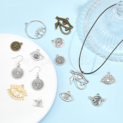 64Pcs 16 Style Tibetan Style Zinc Alloy Pendant & Pendant Rhinestone Settings&nbsp;FIND-CA0006-89