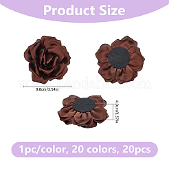 20Pcs 20 Colors Polyester Rose Flower&nbsp;DIY-FH0011-20
