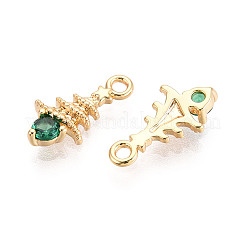 Brass Micro Pave Cubic Zirconia Charms&nbsp;KK-N263-144B-G