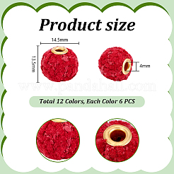 72Pcs 12 Colors Polyester European Beads&nbsp;OPDL-PH0001-08