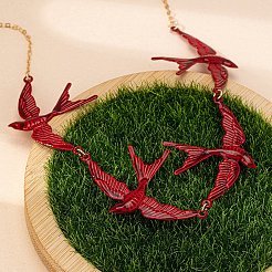 Alloy Enamel Link Chain Necklaces&nbsp;WG1FAB4-01