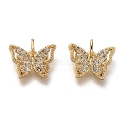 Brass Micro Pave Clear Cubic Zirconia Charms&nbsp;ZIRC-B002-47