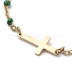 Ion Plating(IP) 304 Stainless Steel with Enamal Chain Bracelets&nbsp;BJEW-K226-03G