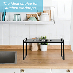 Rectangle Carbon Iron Alloy Extendable Cabinet Tiered Storage Rack for Socks&nbsp;AJEW-WH0609-741A-02