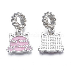 Rack Plating Alloy Enamel European Dangle Charms&nbsp;MPDL-N039-054