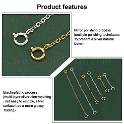 6Pcs 6 Style 925 Sterling Silver Cable Chain Extender&nbsp;FIND-PH0017-98