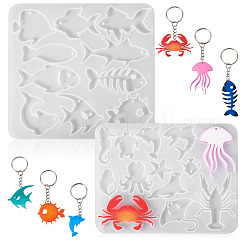 2Pcs 2 Styles DIY Pendant Silhouette Silicone Molds&nbsp;DIY-GN0001-01A