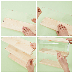 2-Tier Transparent Acrylic Toys Action Figures Display Boxs&nbsp;ODIS-WH0063-01