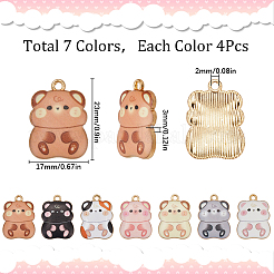 28Pcs 7 Colors Rack Plating Alloy Enamel Pendants&nbsp;FIND-SC0012-12
