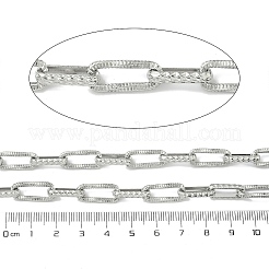 304 Stainless Steel Textured Oval Link Chains&nbsp;CHS-Z005-03P