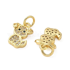 Brass Micro Pave Clear Cubic Zirconia Pendants&nbsp;KK-H076-20G