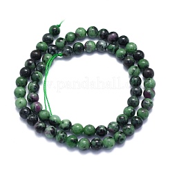 Natural Ruby in Zoisite Beads Strands&nbsp;G-K310-C10-6mm