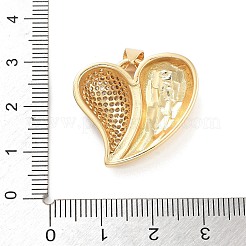 Brass Micro Pave Clear Cubic Zirconia Pendants&nbsp;KK-C064-01G
