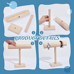 T-Bar Wood Bracelet Organizer Display Stands&nbsp;BDIS-WH0011-03