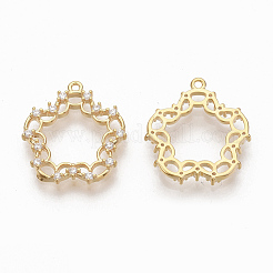 Brass Micro Pave Cubic Zirconia Pendants&nbsp;ZIRC-Q021-004G-NF