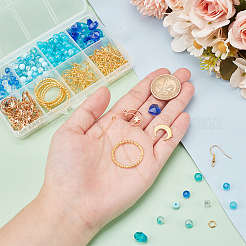 Ocean Theme DIY Glass Dangle Earrings Making Kits&nbsp;DIY-PH0028-74