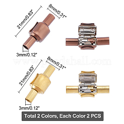 4Pcs 2 Colors Ion Plating(IP) 304 Stainless Steel European Clasps with Cord Ends&nbsp;STAS-DC0004-33