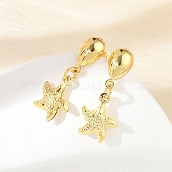 Star 304 Stainless Steel Dangle Stud Earrings&nbsp;EJEW-A125-61G