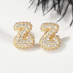 Brass Micro Pave Cubic Zirconia Stud Earrings&nbsp;EJEW-Z091-04G-Z