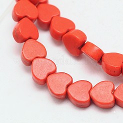 Dyed Synthetical Turquoise Heart Bead Strand&nbsp;G-P083-88