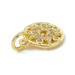 Brass Micro Pave Clear Cubic Zirconia Charms&nbsp;ZIRC-F132-28G