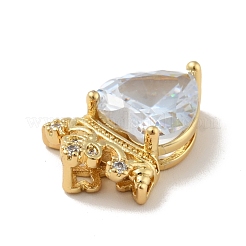 Brass Micro Pave Cubic Zirconia Pendants&nbsp;KK-B059-28G