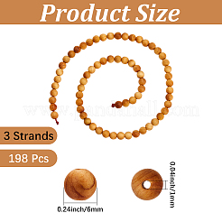 3 Strands Natural Wood Beads Strands&nbsp;WOOD-PA0001-38