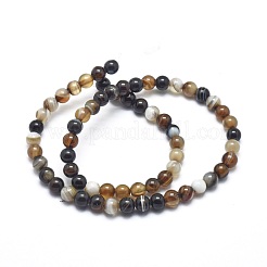 Natural Striped Agate/Banded Agate Beads Strands&nbsp;G-I254-03B