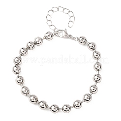 Brass Ball Link Chain Bracelets for Women&nbsp;BJEW-H640-02A-P