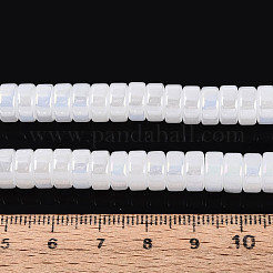 AB Color Plated Imitation Jade Glass Beads Strands&nbsp;GLAA-T026-4x8mm-J01