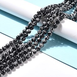 Synthetic Snowflake Obsidian Beads Strands&nbsp;G-E568-03A