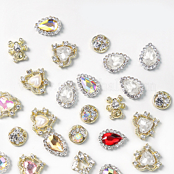 64Pcs 4 Style Glass Rhinestone Cabochons&nbsp;RGLA-FG0001-18