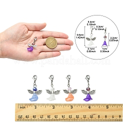 16Pcs 4 Colors Angel Glass Acrylic Pendants&nbsp;HJEW-FS00015