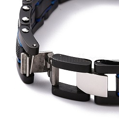 Ion Plating(IP) 304 Stainless Steel Rectangle Link Bracelet&nbsp;BJEW-B056-01