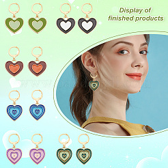 DIY Heart Drop Earring Making Kit&nbsp;DIY-GA0003-92