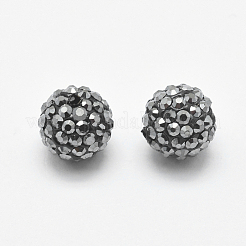 Handmade Polymer Clay Rhinestone Beads&nbsp;RB-L030-18A-10mm