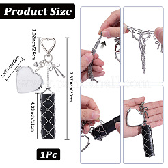 1Pc Heart Alloy & 667 Stainless Steel Macrame Pouch Pendant Decorations&nbsp;HJEW-CP0001-49A
