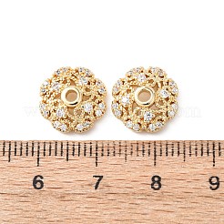 Brass Clear Cubic Zirconia Bead Caps&nbsp;KK-G551-03G