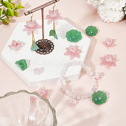 24Pcs 7 Styles Simulation Lotus/Lotus Leaf Acrylic Bead Caps&nbsp;FIND-DR001-42