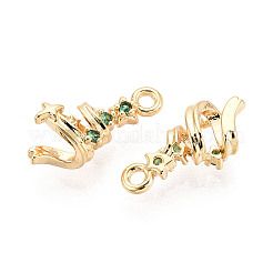Brass Micro Pave Cubic Zirconia Charms&nbsp;KK-N263-140A-G