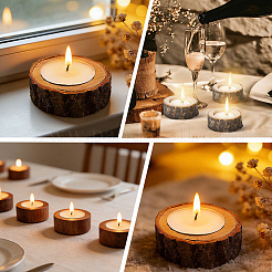 12Pcs Wood Candle Holder&nbsp;AJEW-SP0006-34B
