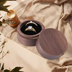 2-Slot Wood Couple Ring Storage Boxes with Velvet Inside&nbsp;CON-CL0001-28C