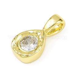 Brass Pave Clear Cubic Zirconia Pendants&nbsp;LS-KK-L238-24G