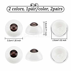 2Pairs 2 Colors Plastic Craft Eyes&nbsp;DIY-PH0010-17A