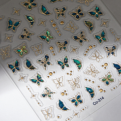 6 Sheets 2 Styles Butterfly Pattern PET Plastic Nail Art Stickers&nbsp;DIY-HS0002-06