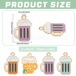 40Pcs 4 Colors Alloy Enamel Pendants&nbsp;FIND-PH0024-49