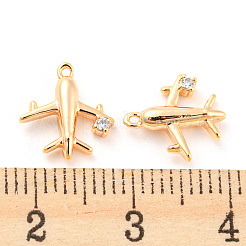 Brass Micro Pave Cubic Zirconia Charms&nbsp;KK-E090-10G
